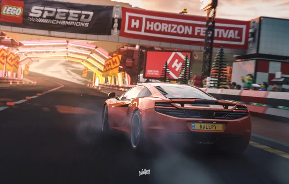 McLaren, Microsoft, MP4-12C, game art, Forza Horizon 4, by Wallpy
