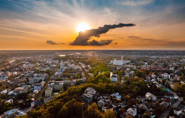 Lithuania, Kaunas, sunset