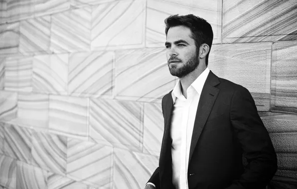 Photo, wall, portrait, actor, black and white, Sydney, shirt, jacket