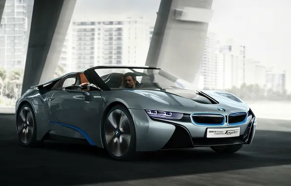 Picture machine, male, supercar, driving, BMW i8 concept