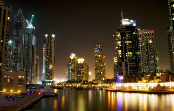 The sky, building, the evening, Dubai
