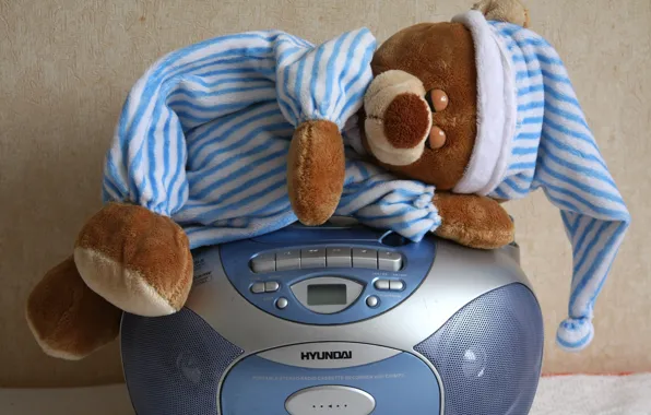 Picture toy, bear, bear, sleeping, pajamas, tape