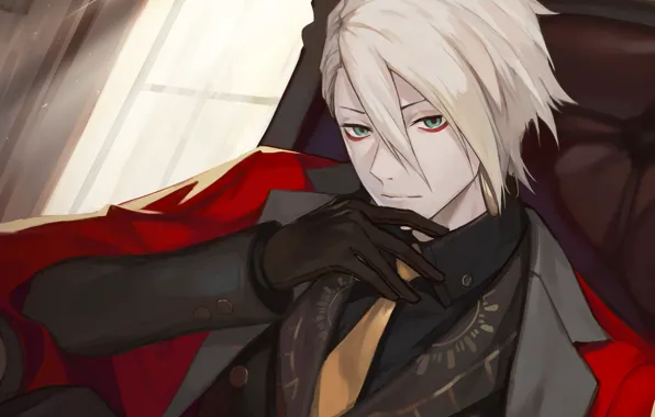 Window, costume, gloves, guy, Fate - Apocrypha, Red Lancer, Fate Apocrypha