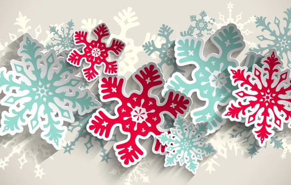 Snowflakes, background, patterns