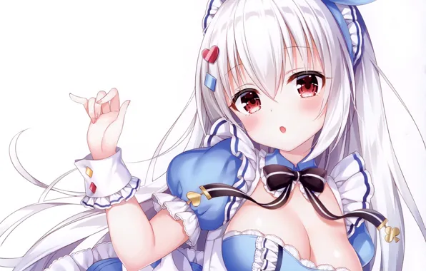 Girl, sexy, cleavage, long hair, boobs, anime, beautiful, pretty