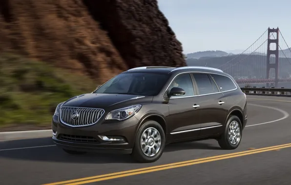 Picture road, the sky, bridge, the front, crossover, buick, Buick, enclave