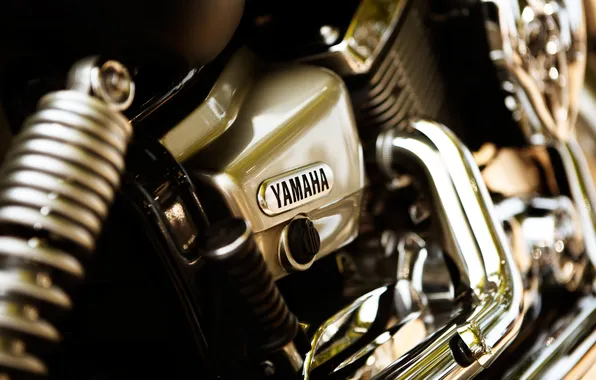 Picture macro, engine, motorcycle, chrome, yamaha, bike, motor, macro