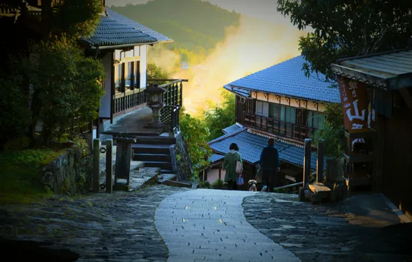 Picture the city, people, street, home, Japan, Magome