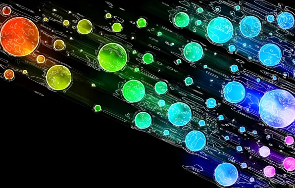 Picture drops, light, line, circles, color