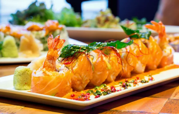 Algae, fish, figure, sushi, rolls, shrimp, Japanese cuisine, seasoning