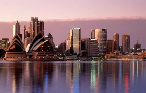 The sky, water, the city, Australia, Sydney