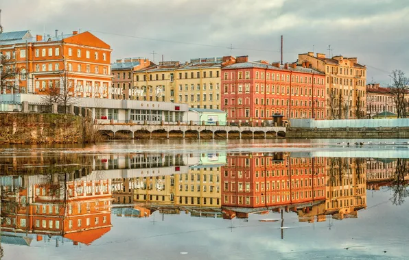 Picture reflection, building, home, Peter, Saint Petersburg, Russia, SPb, St. Petersburg