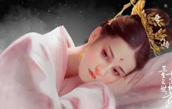 Picture girl, face, figure, art, girl, Asian, beautiful, art