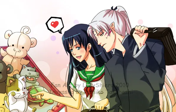 Toys, art, Inuyasha, Kagome, Seshoumaru