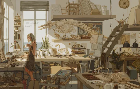 Morning, art, workshop, working environment