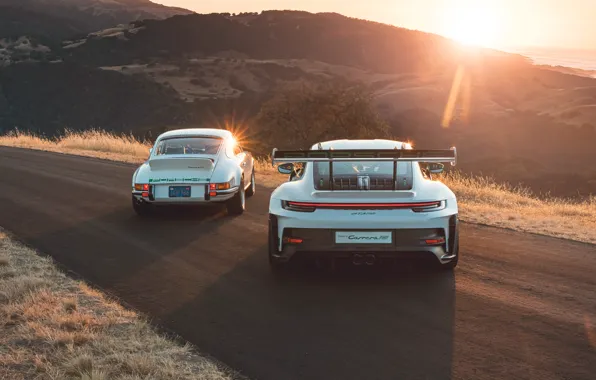 Picture the sun, 911, Porsche, supercar, Porsche, back, wing, Porsche 911 GT3 RS