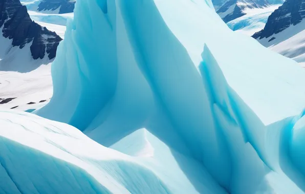 Ice, white, mountains, blue, background, blue, Wallpaper, mountain