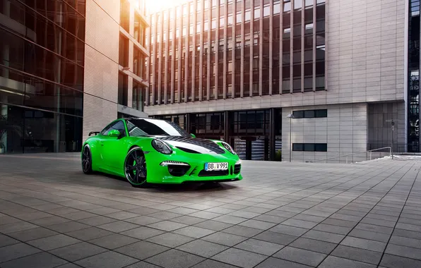 Coupe, 911, Porsche, Porsche, green, 2013, Carrera, TechArt
