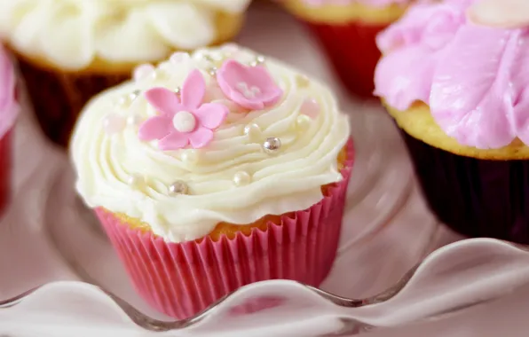Decoration, food, dessert, cakes, glaze, cupcakes
