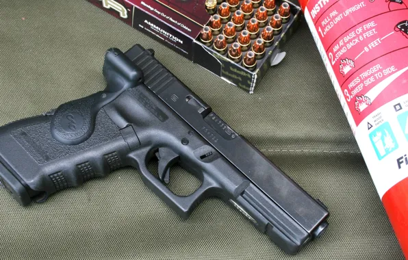 Picture gun, tuning, cartridges, Glock, a fire extinguisher