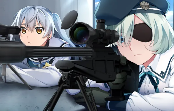 Weapons, girls, anime, Grisaia: Phantom Trigger