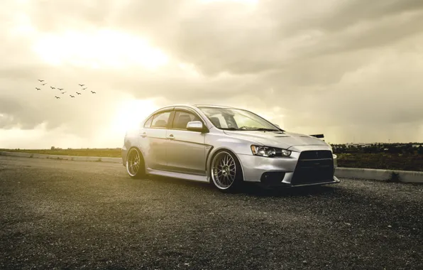 Picture Mitsubishi, Evolution, silvery, Lancer X, Lancer 10