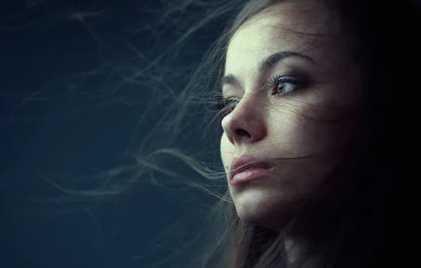 Look, girl, hair, mole, Rustam Rakhimov