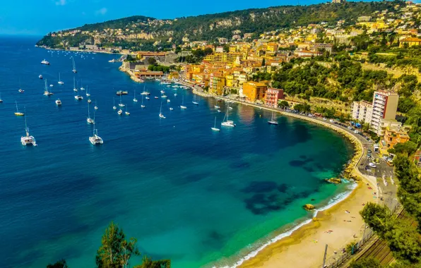 Sea, France, home, panorama, Villefranche-sur-Mer