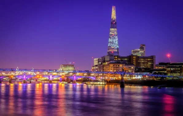 Picture the sky, night, lights, river, England, London, tower, home