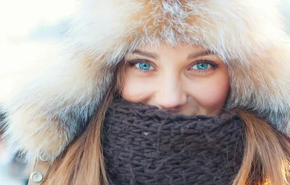Sexy, eyes, beautiful, winter, look, warm