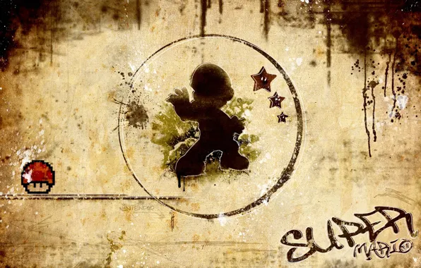 Picture pose, background, Wallpaper, the game, shadow, stars, Super Mario, super Mario