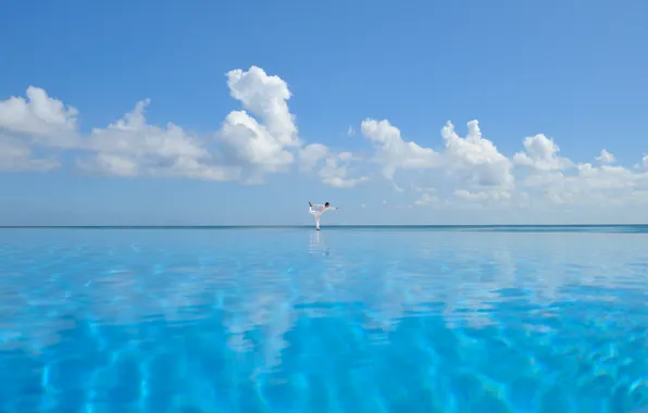 Sea, yoga, the Maldives, Bahamas, Seychelles