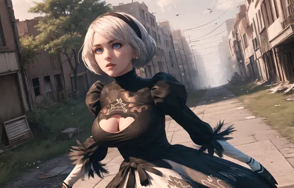 Girl, boobs, nier, nier automata