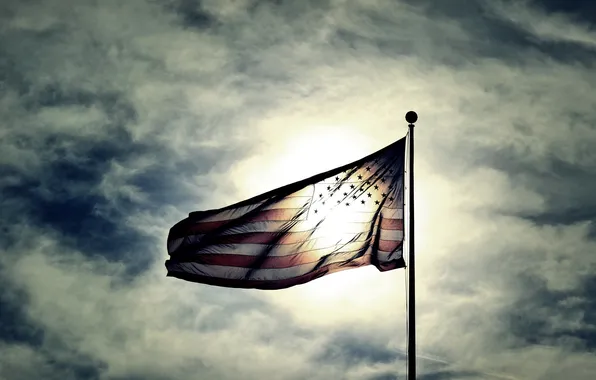 The sky, flag, USA