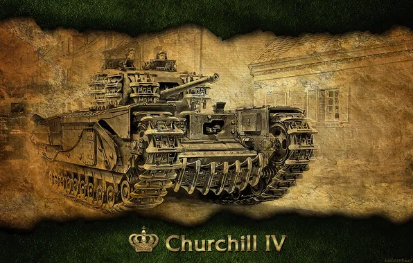 Picture England, art, tank, UK, tanks, WoT, World of Tanks, Churchill