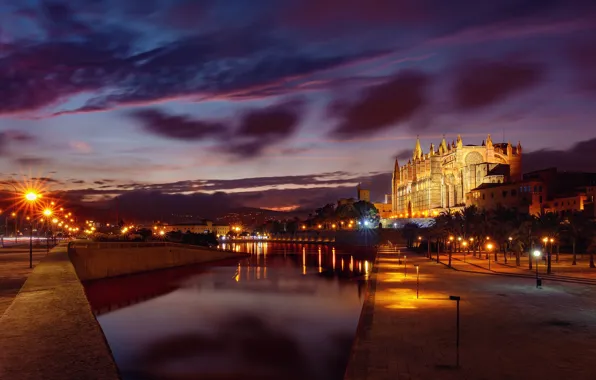 Picture night, lights, Spain, Mallorca, Palma de Mallorca