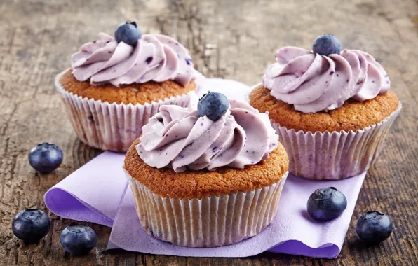 Berries, blueberries, cake, dessert, sweet, sweet, cupcake, cupcake
