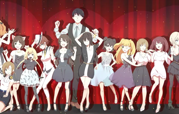 Girls, group, guy, IdolM@ster
