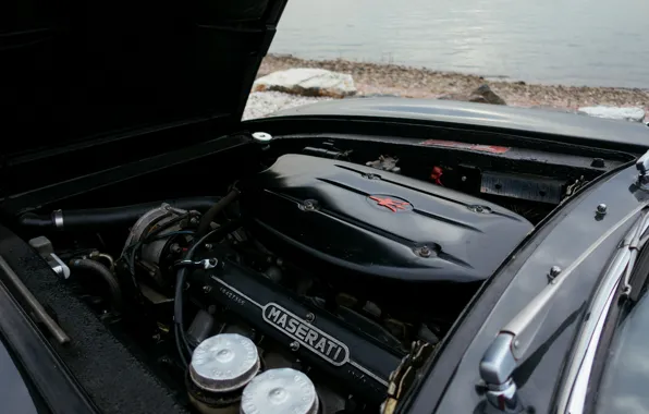 Engine, black, Maserati, 1969, Roadster, spider, Ghibli Spider