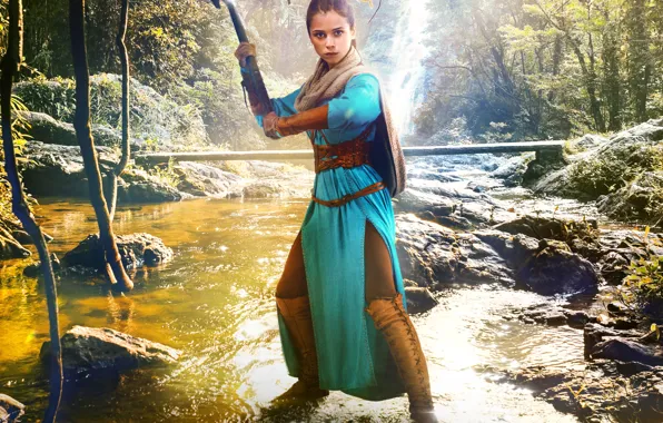 Forest, look, pose, river, tale, Mila Sivaca, The last Bogatyr, Vasilisa The Wise