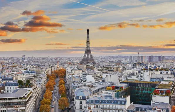 Picture Paris, home, Clouds, The city, Autumn, Paris, street