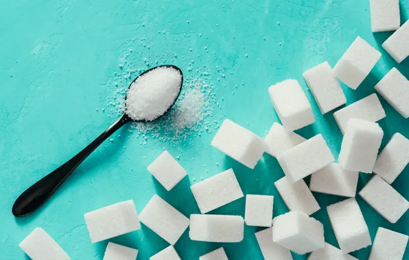 Spoon, sugar, sugar cubes