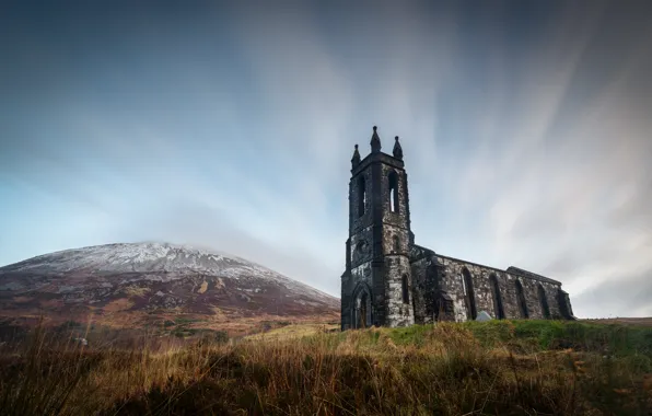 The sky, mountains, castle, tower