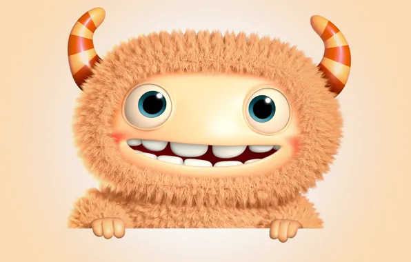 Monster, monster, smile, cartoon, character, funny, cute