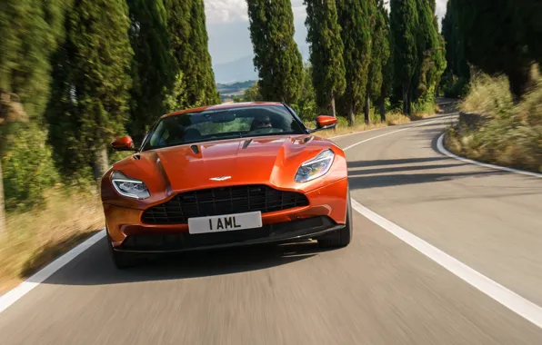 Road, Aston Martin, supercar, supercar, road, the front, DB11