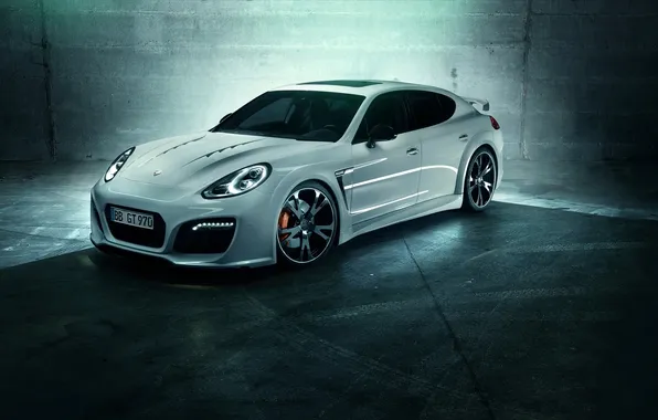 Porsche, white, Panamera Turbo, TechArt GrandGT