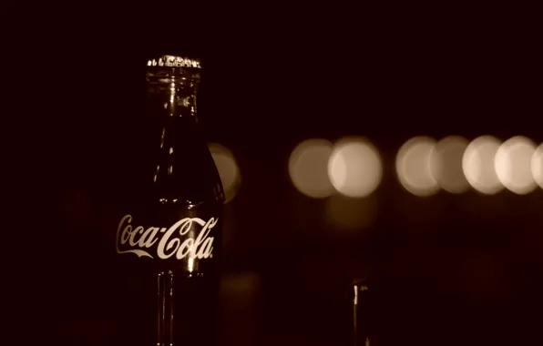Picture glass, bottle, Sepia, coca-cola