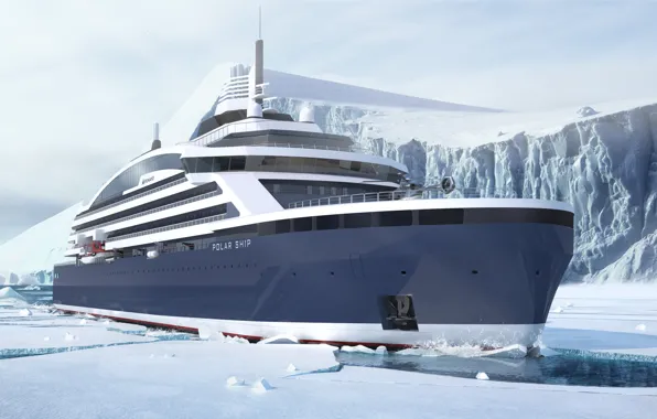 The ocean, Sea, Liner, The ship, Rendering, Passenger ship, Cruise Ship, Passenger Ship