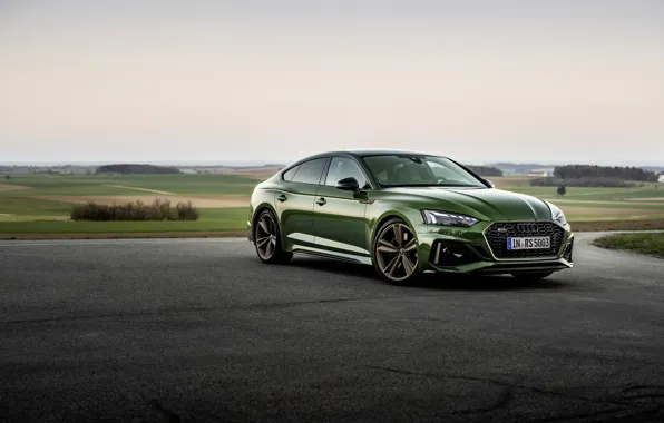Audi, Parking, green, RS 5, 2020, Sportback, RS5 Sportback