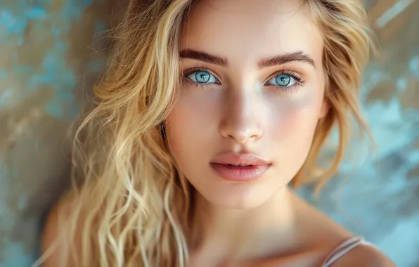 Picture look, girl, face, portrait, cute, AI art, neural network